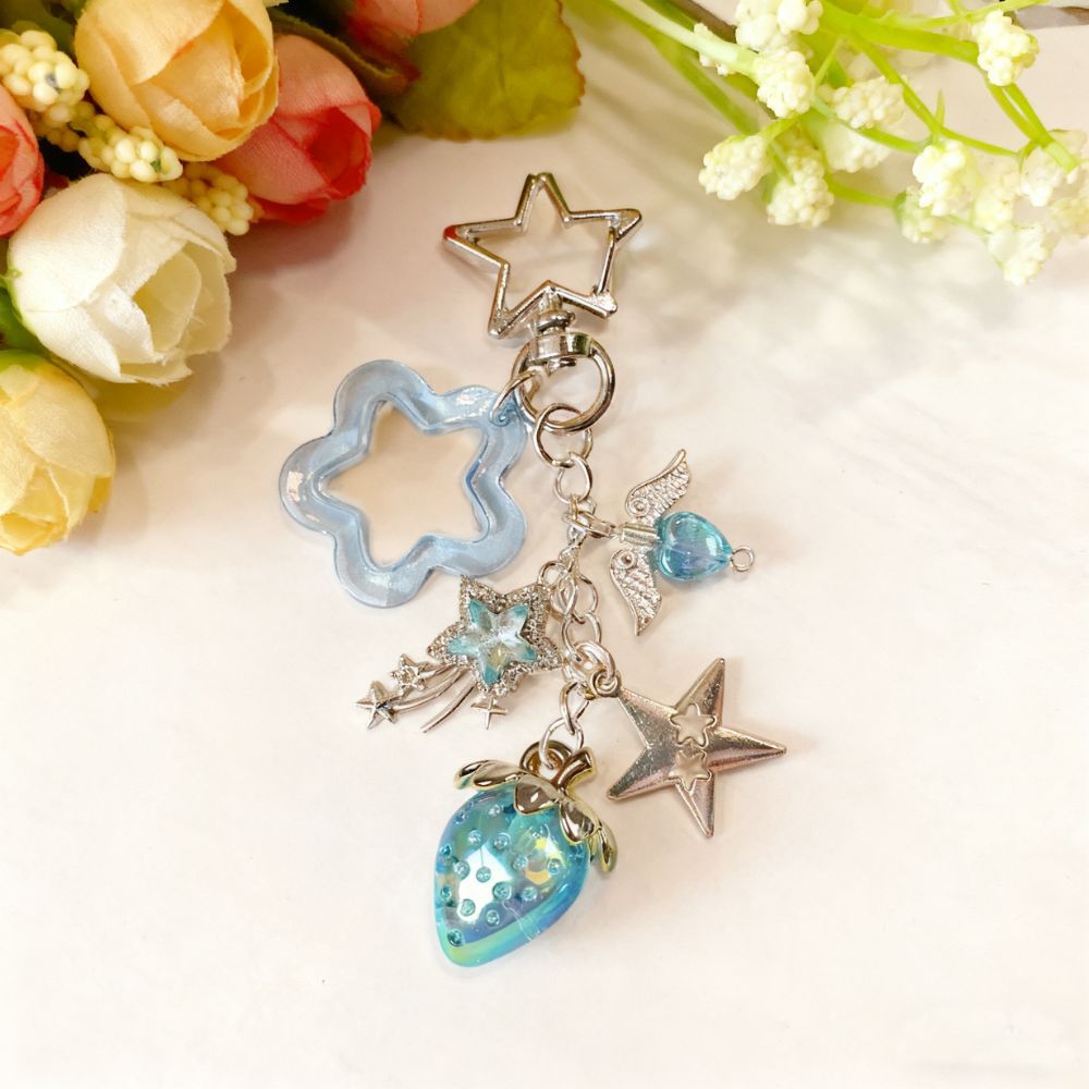 Wholesale Diamond-studded shooting star keychain